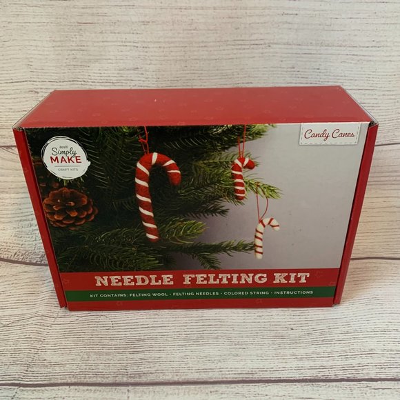 Candy Cane Needle Felting Kit with Needles Wool String Christmas Hanging Decor - Picture 7 of 7
